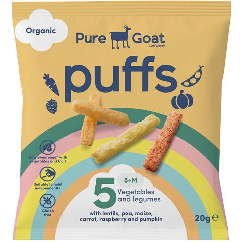 Pure Goat Company Bio Puffs 5 Vegetables And Legumes 8M+ 20G
