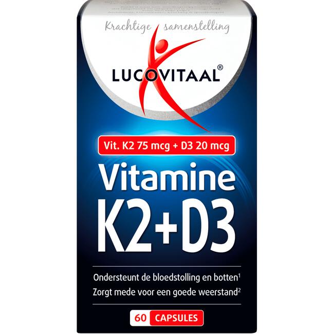 Lucovitaal K2 75mcg + D3 20mcg 1 a day 60 Stuks