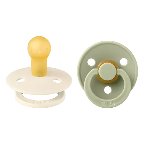 BIBS Colour Fopspeen Rond Latex Maat 1 Sage/Vanilla 2 stuks