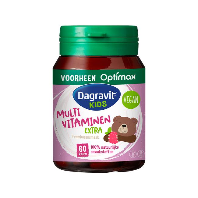 Dagravit Natural Kids Multi Framboos Hooggedoseerd 60 Dragees