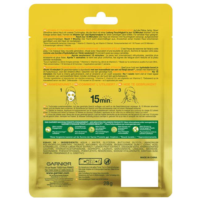 Garnier SkinActive Sheet Masker Vitamine C* 1 Stuk