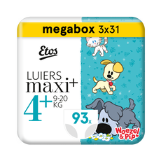 Etos Woezel & Pip Luiers Maxi plus Megabox maat 4+ 9-20 kg 93 stuks