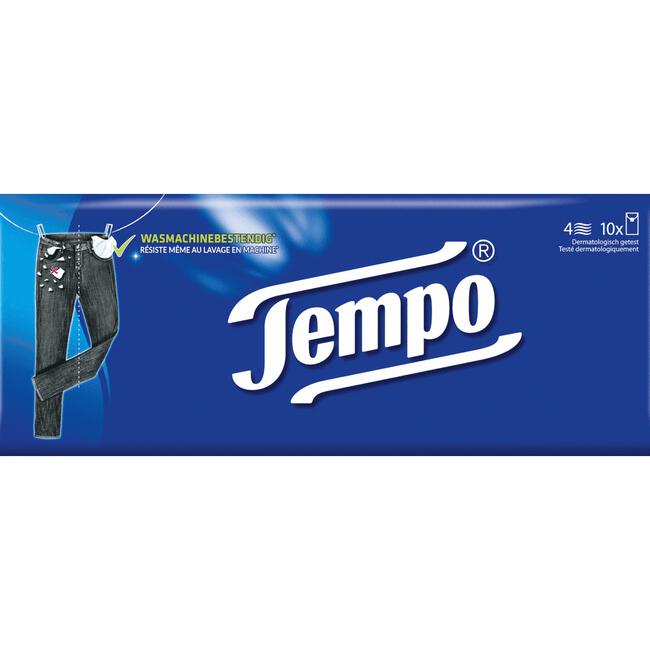 Tempo Regular 4-Laags Zakdoekjes 10 pakjes