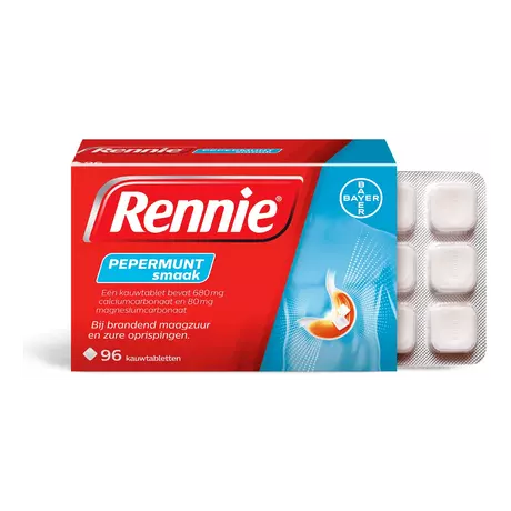 Rennie Pepermunt Kauwtabletten Bij Brandend Maagzuur 96 stuks
