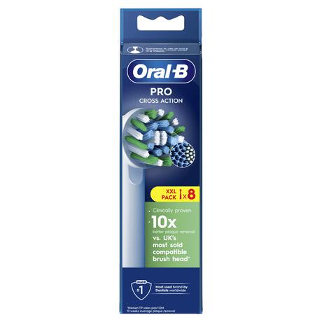 Oral-B Cross Action Opzetborstels Wit - 8 Stuks