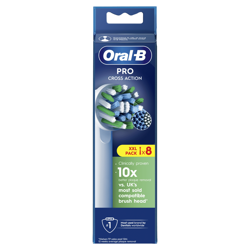 Oral-B Cross Action Opzetborstels Wit 8 Stuks