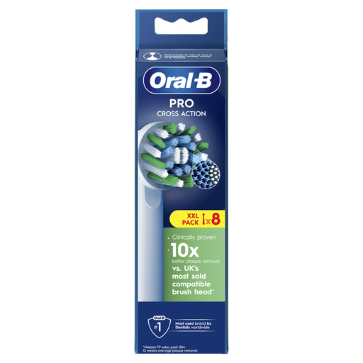 Oral-B Cross Action Opzetborstels Wit 8 Stuks