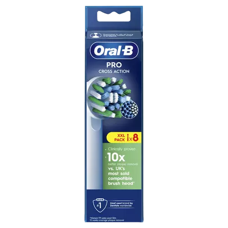 Oral-B Cross Action Opzetborstels Wit 8 Stuks