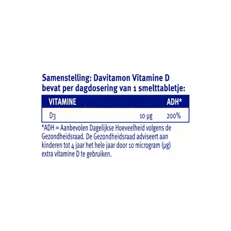Davitamon Vitamine D Kind Citroensmaak Smelttabletten 150 stuks