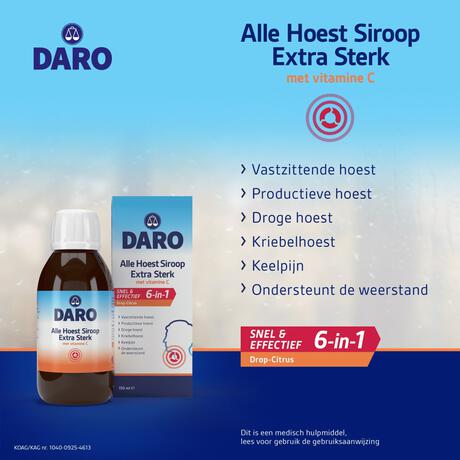 Daro Alle Hoest Siroop Extra Sterk Met Vitamine C 150 ML