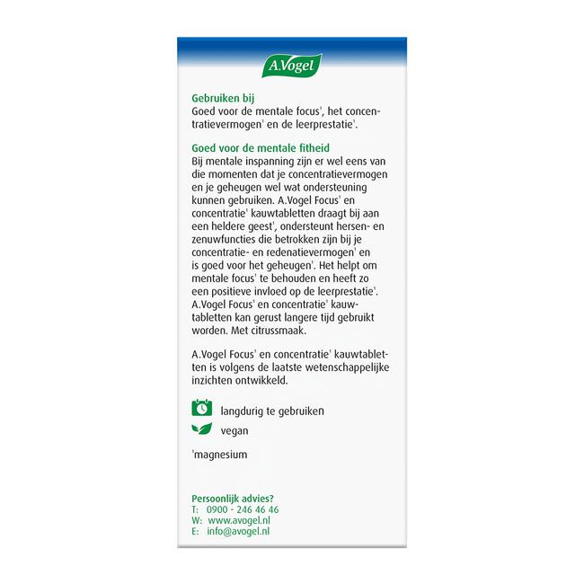 A.Vogel Focus en Concentratie Magnesium Kauwtabletten 28 stuks