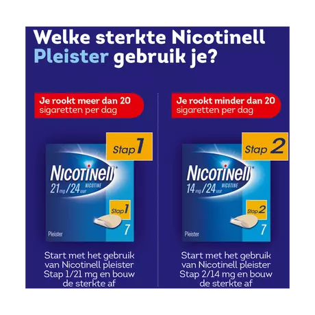 Nicotinell Pleisters 21 MG Stoppen met Roken Stap 1 7 stuks