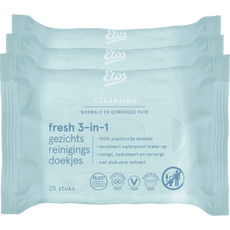 Etos Fresh 3-in 1 Face Cleansing Wipes 3 x 25 stuks
