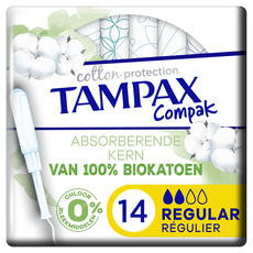 Tampax Cotton Protection Regular Tampons Met Inbrenghuls 14 Stuks