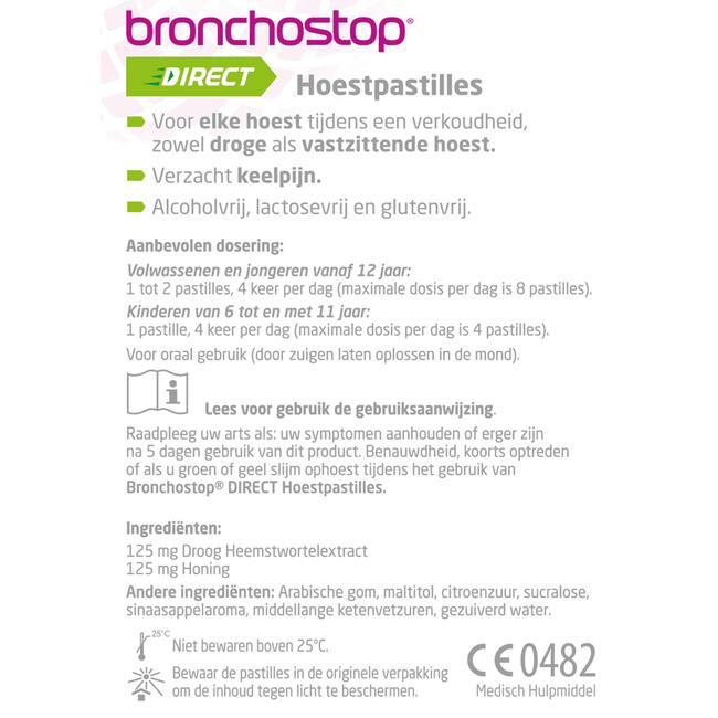 Bronchostop Direct Hoestpastilles bij Keelpijn 20 Stuks