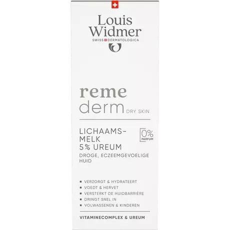 Louis Widmer Remederm Lichaamsmelk 5 % Ureum Zonder Parfum 200ML