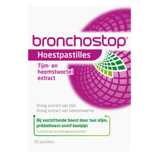Bronchostop Hoestpastilles bij Vastzittende Hoest of Keelpijn 20 Stuks