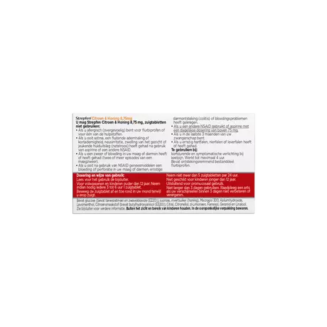Strepfen Citroen & Honing 8,75 MG Zuigtabletten 24 Stuks