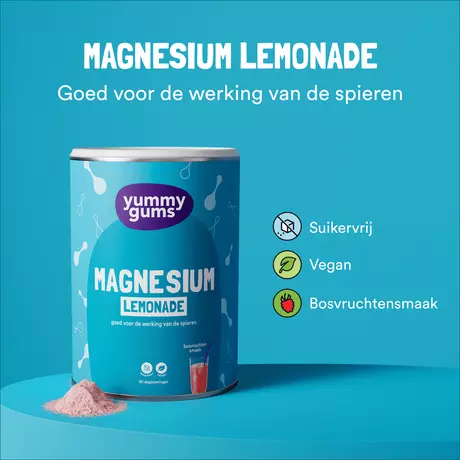 Yummygums Magnesium Lemonade Suikervrij 240 gram