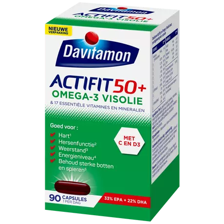 Davitamon Actifit 50+ Omega-3 Visolie Capsules 90 stuks