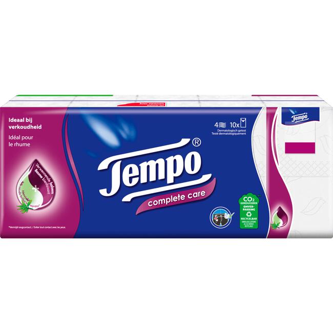 Tempo Complete Care 4-Laags Zakdoekjes 10 pakjes