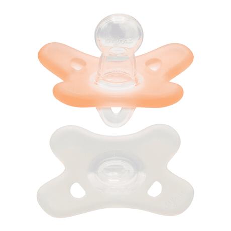 Difrax Fopspeen Natural Siliconen Blossom/Wit 0-6 Maanden