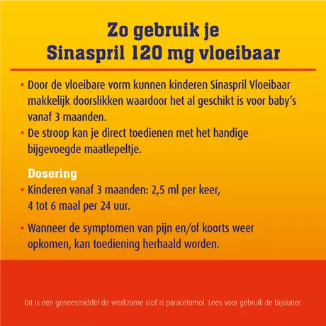 Sinaspril Vloeibaar Paracetamol 120 MG 100 ML