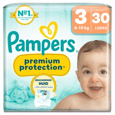 Pampers Premium Protection Luiers Maat 3 6-10 KG 30 Stuks