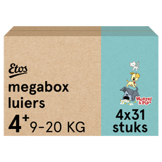 Etos Woezel & Pip Luiers Maxi+ Maat 4 9-20 kg Megabox 4x31 stuks