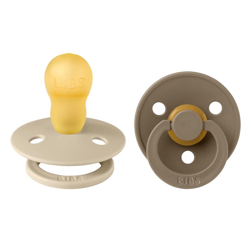 BIBS Colour Fopspeen Rond Latex Maat 3 Vanilla/Dark Oak 2 stuks