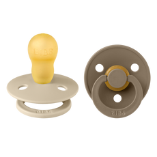 BIBS Colour Fopspeen Rond Latex Maat 3 Vanilla/Dark Oak 2 stuks