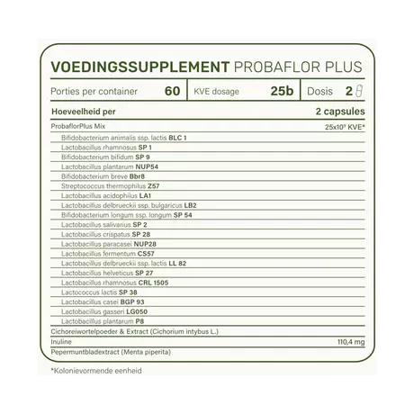 Nupure Probaflor Plus Probiotica Pepermunt Chicorei Capsules 60 stuks