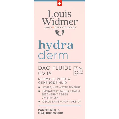 Louis Widmer Hydraderm Dag Fluide SPF15 Zonder Parfum 50 ML