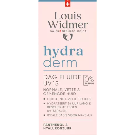Louis Widmer Hydraderm Dag Fluide SPF15 Zonder Parfum 50 ML
