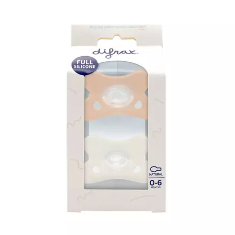 Difrax Fopspeen Natural Siliconen 0-6M Blossom/White 2 stuks
