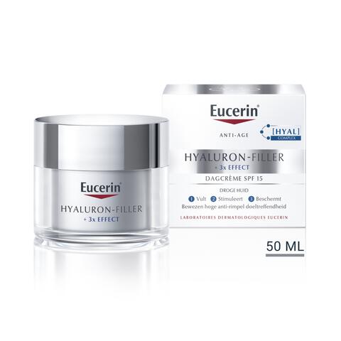 Eucerin Hyaluron-Filler + 3x EFFECT Dagcrème Droge Huid SPF15 50 ML