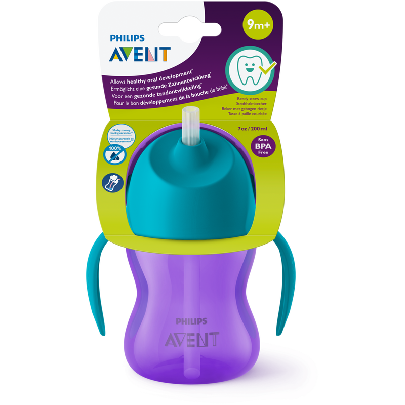 Philips Avent Rietjesbeker 9M+ Paars SCF796/02 200 ML