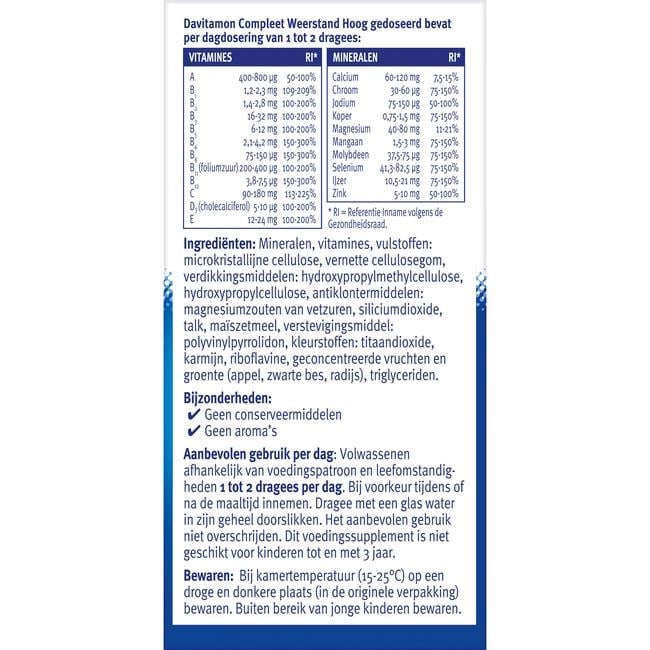 Davitamon Compleet Weerstand Forte Met Vitamine  C & D dragees