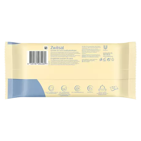 Zwitsal Water & Care Billendoekjes 52 stuks