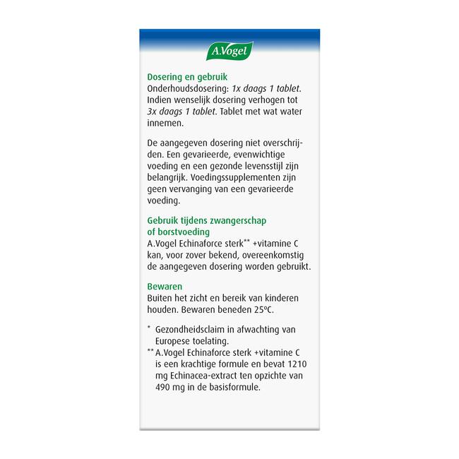 A.Vogel Echinaforce Sterk** + Vitamine C Weerstand1* Tabletten 45 stuks