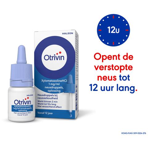 Otrivin Xylometazoline HCI 1 mg/ml Neusdruppels bij een Verstopte Neus 10 ML