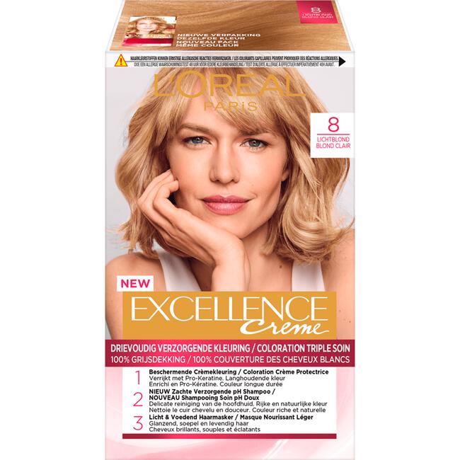 L'Oréal Paris Excellence Crème Verzorgende Crèmekleuring 8 Licht Blond
