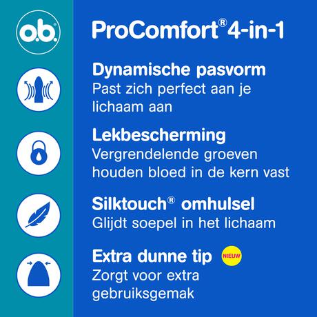 O.B. Pro Comfort Advanced Normal Tampons 16 Stuks