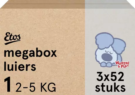 Etos Woezel & Pip Luiers Newborn Maat 1 2-5 kg 156 stuks