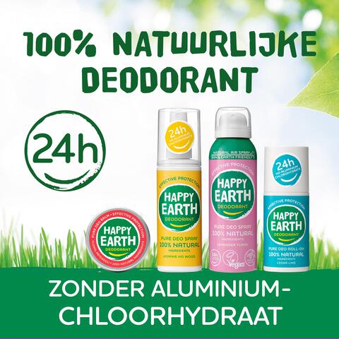 Happy Earth 100% Natuurlijke Unscented Deodorant Roller 75 ML