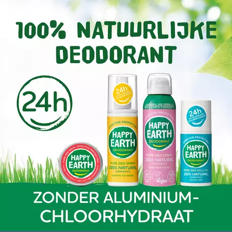 Happy Earth 100% Natuurlijke Unscented Deodorant Roller 75 ML
