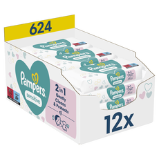 Pampers Sensitive Baby Wipes 12x52 Stuks