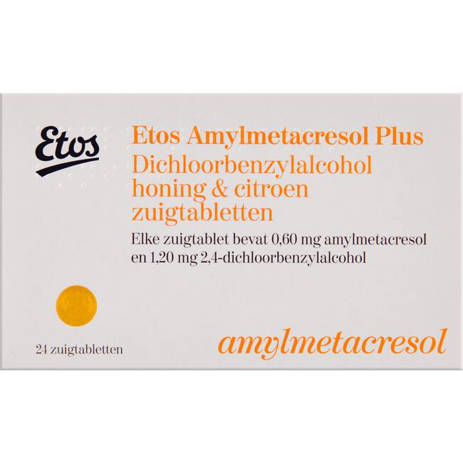 Etos Honing & Citroen zuigtablet, Amylmetacresol Plus Dichloorbenzylalcohol