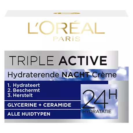 L'Oréal Paris Triple Active Hydraterende Nachtcrème 50 ML