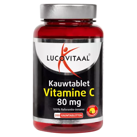 Lucovitaal Vitamine C 80 mg Citroensmaak Kauwtabletten 200 stuks